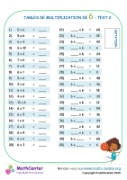 6 tables de multiplication - test 2