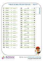 6 tables de multiplication - test 4