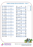 8 tables de multiplication - test 1