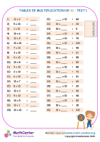10 tables de multiplication - test 1