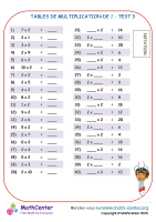 2 tables de multiplication - test 3