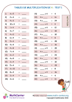 4 tables de multiplication - test 1