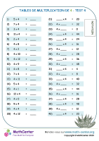 4 tables de multiplication - test 4