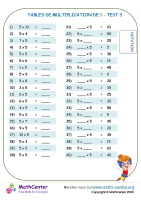 5 tables de multiplication - test 3