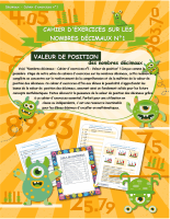 Cahier d'exercices sur les nombres décimaux n°1 - valeur de position des nombres décimaux