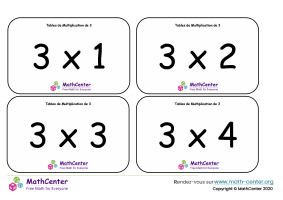 3 tables de multiplication - cartes