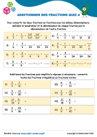 Additionner des fractions quiz 4