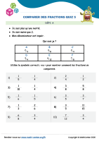 Comparer des fractions quiz 5