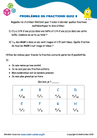 Problèmes de fractions quiz 8