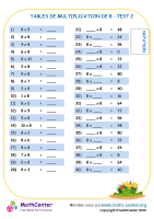 8 tables de multiplication - test 2