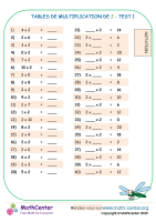 2 tables de multiplication - test 1