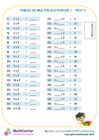2 tables de multiplication - test 2