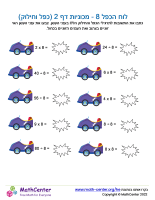 לוח הכפל 8 - מכוניות דף 2 (כפל וחילוק)