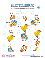 לוח הכפל 8 - דגים דף 2 (x ו-÷)