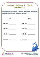 Distribuição - Divisão Por 5 - Folha De Exercícios Nº 3
