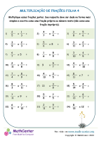 Multiplicação De Frações Folha 4A