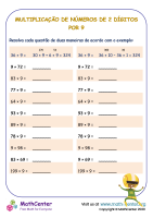 Multiplicações Mentais - Multiplicação De Números De 2 Dígitos Por 9 Nº 1