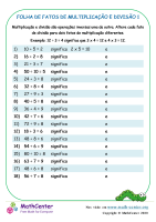 Folha De Fatos De Multiplicação E Divisão 1