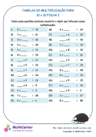 Tabelas De Multiplicação Para 10 X 10 Folha 2