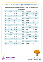 Tabelas De Multiplicação Para 10 X 10 Folha 3