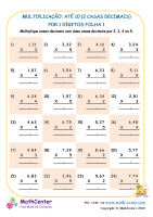 Multiplicação: Até 10 (Casa Decimal 2) Por Dígitos 1 Folha1