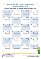 Multiplicação: Até 10 (Casa Decimal 2) Por Dígitos 1 Folha2