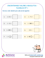 Encontrando Valores Absolutos - Planilha Nº 1