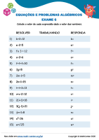 Equações E Problemas Algébricos Exame 6