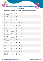 Exercícios De Equações Algébricas Exame 1