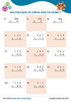 Multiplicação De Vários Dígitos Exame 2