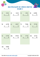 Multiplicação De Vários Dígitos Exame 3