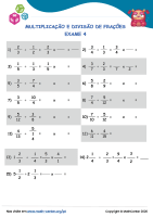 Multiplicação E Divisão De Frações Exame 4