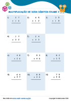 Multiplicação De Dois Dígitos Exame 2