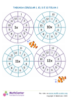 Tabuada Circular 1, 10, 11 E 12 Folha 1