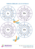 Tabuada Circular 1, 10, 11 E 12 Folha 2