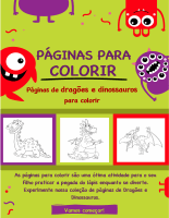 Páginas De Dragões E Dinossauros Para Colorir