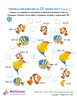 Таблица Умножения На 12 - Рыба Лист 2 (X И ÷)