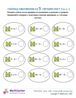 Таблица Умножения На 5 - Лягушка Лист 2 (X И ÷)