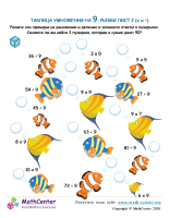 Таблица Умножения На 9 - Рыба Лист 2 (X И ÷)