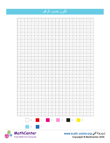 لون الشبكة حسب الأرقام - الشمس