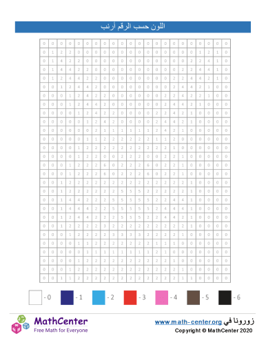 لون الشبكة حسب الأرقام - أرنب