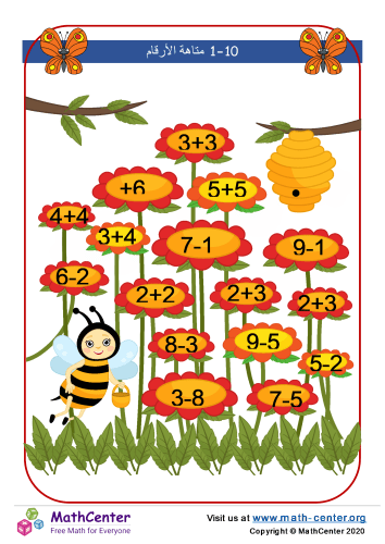 متاهة أرقام النحل من 1 إلى 10