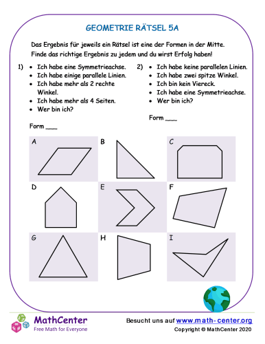 Geometrie Rätsel 5A