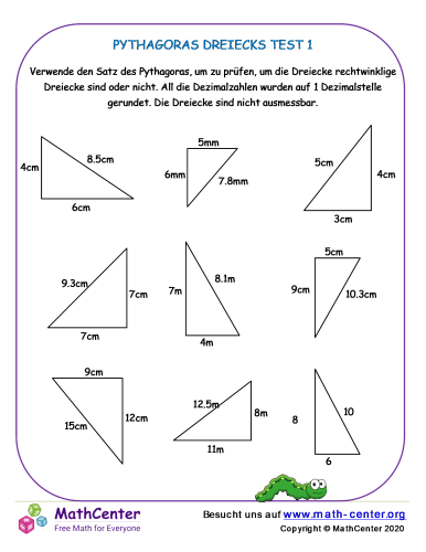 Pythagoras Dreiecks Test 1