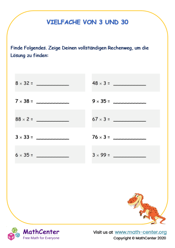 Vielfache Von 3 Und 30 - Multiplikationen Im Kopf