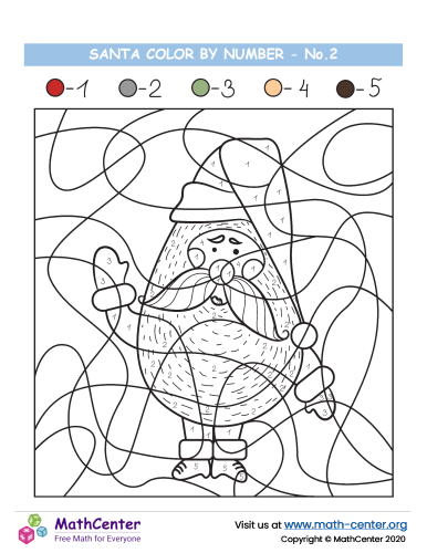 Color By Numbers - Santa No.2