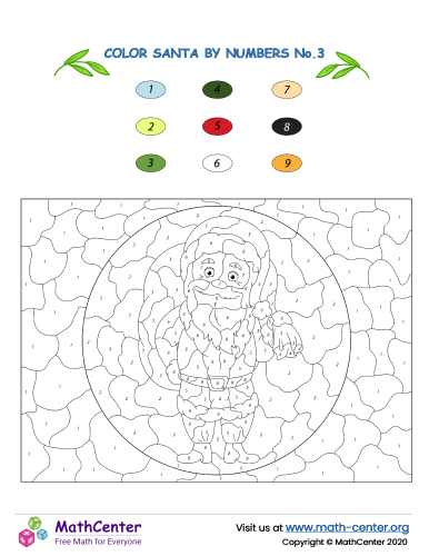 Color By Numbers - Santa No.3