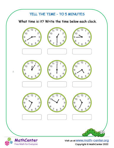 Tell The Time - To 5 Minutes