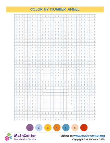 Grid Color By Numbers - Angel