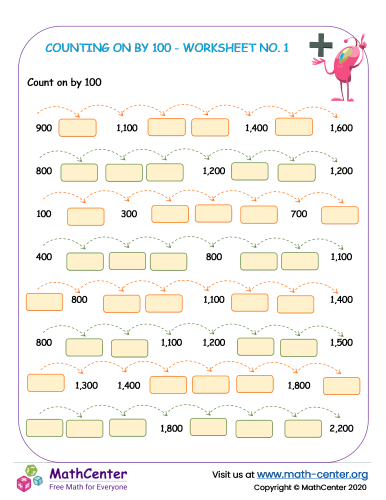 Count by 100 - worksheet no.1